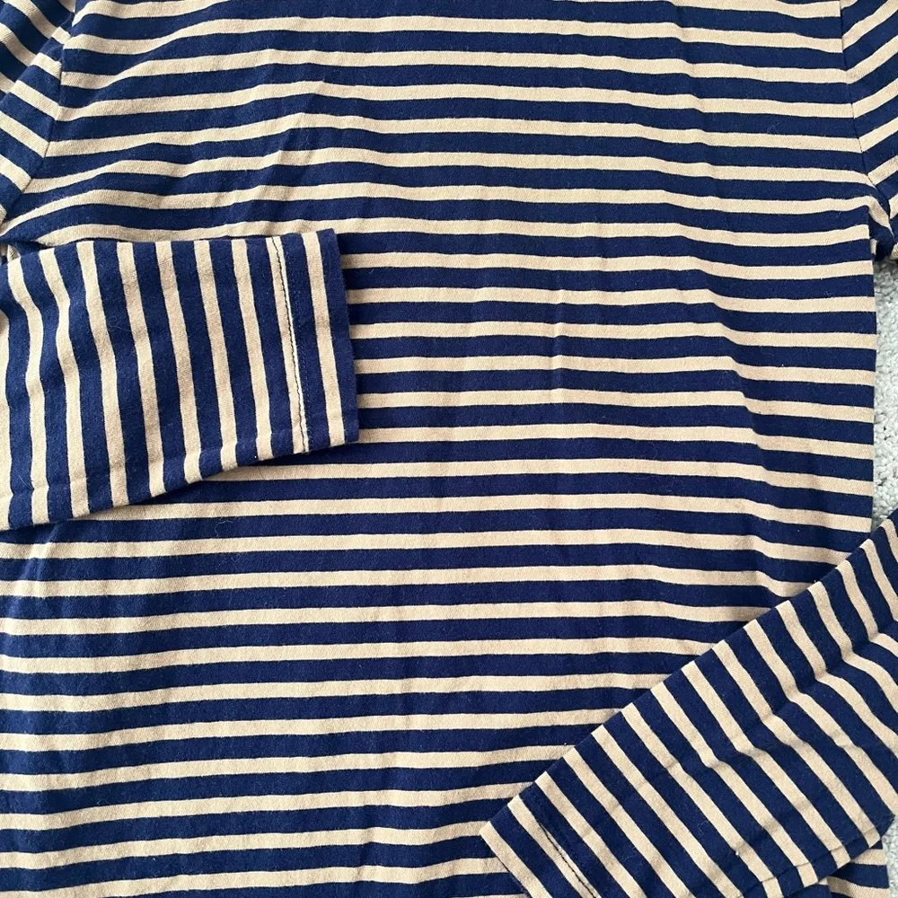 ⭐️5/$25⭐️ J. Crew Striped Blue Tan Turtleneck Blouse
